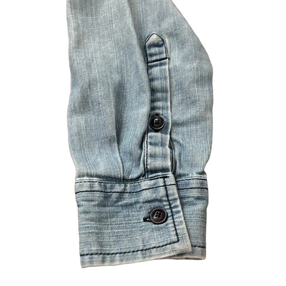Tommy Hilfiger Women's Long Sleeve Blue Denim Casual Button Down Shirt Size SP - Picture 6 of 10